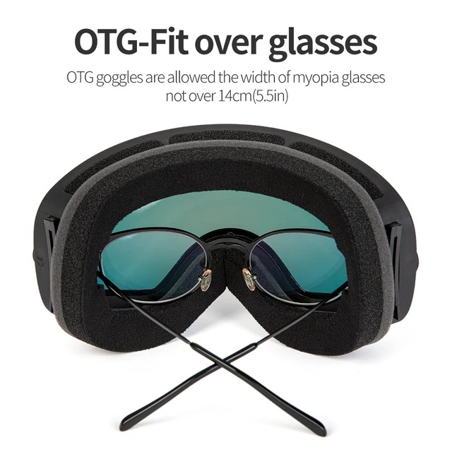 COPOZZ brand ski goggles double layers UV400 anti fog big ski mask glasses skiing snow