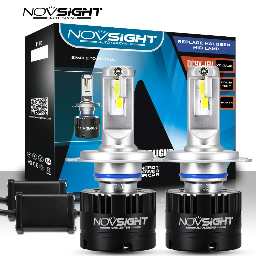 NOVSIGHT супер яркие Автомобильные фары H7 светодиодный H4 H1 H8 H11 HB3 9005 HB4 9006