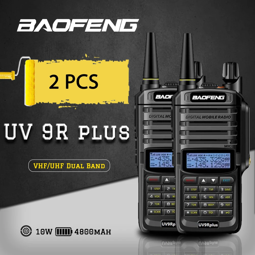 

2pcs 10km Long Range Baofeng UV-9R Plus Waterproof Walkie Talkie Two Way Radio Dual Band Handheld UV9R plus Portable Radio