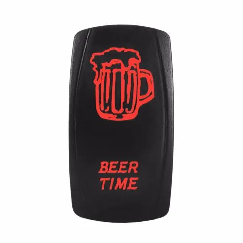 

12-24V Car BEER TIME 12V 20A Toggle Rocker Switch Blue LED Light 5Pin ON OFF