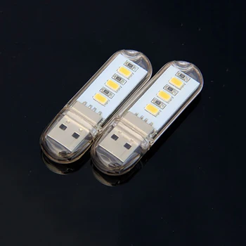 

SNEWVIE 3LED USB Powered Portable White Light LED Lamp USB Lamp Power Bank Light LED Torchlight Night Light Book Lamp Switch