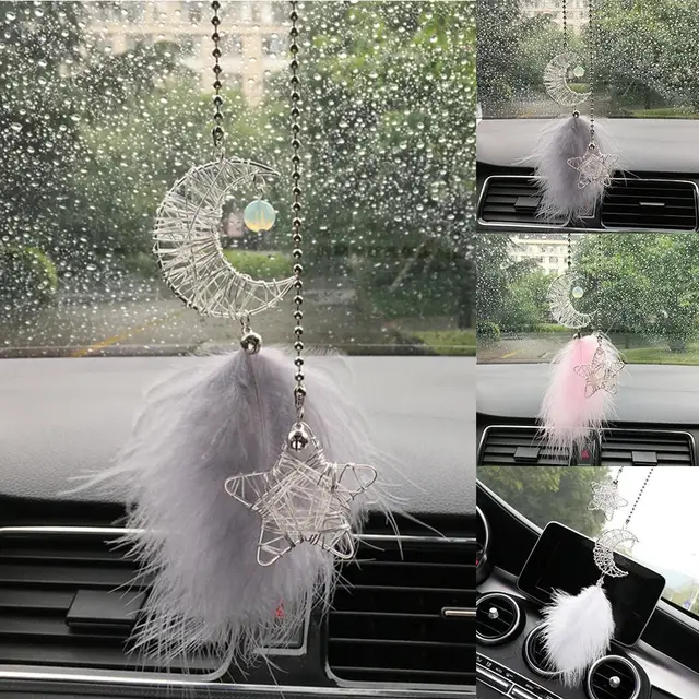 Dream Catcher Auto Anhänger für Mädchen Feder Spiegel Hängen Anhänger  Wohnkultur Glück Auto Ornament Mädchen Auto Innen Zubehör - AliExpress