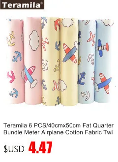 Teramila хлопок ткани метров 50x160 см животных мультфильм дизайн Telas DIY Лоскутная Ткань Ремесло Tissus Qulits Швейные простыни
