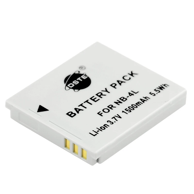 2PCS 1500mAh 3.7V NB-4L DSTE NB4L Battery LCD Dual Charger for Canon IXUS 40 30 50 55 S5 WA60 TX1 DS4 SD960 IS 255 HS Camera
