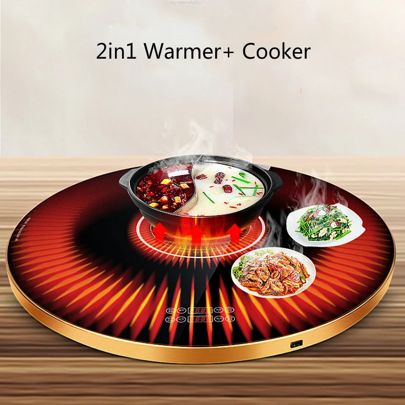 80cm Meals Warming Board Rotatable LCD Touch Hot Plates Electric