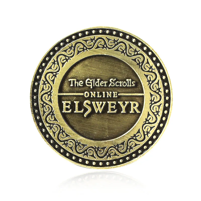 Белый The Elder Scrolls монета брелок музыкальная группа брелок Extra Life подвеска ювелирные изделия - Цвет: Белый