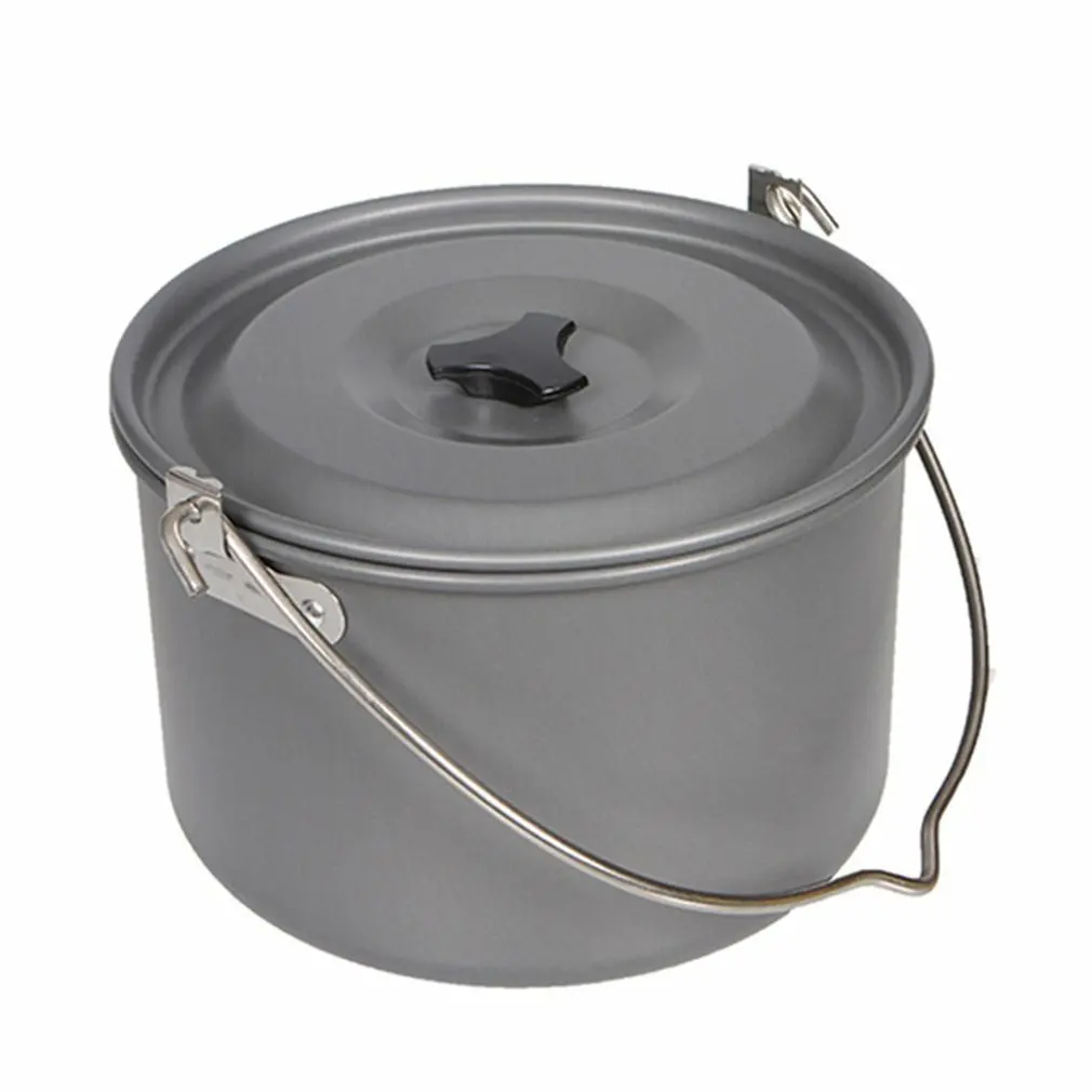 Outdoor Tableware Big Capacity Aluminum Alloy Camping Picnic Hanging Cookware Pot Cooking For Campfire | Спорт и развлечения