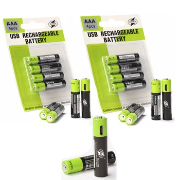 

Original ZNTER 10Pcs 1.5V AAA 400MAH Rechargeable Battery Lithium Polymer Battery Rechargeable With USB Cable Line Drop shipping