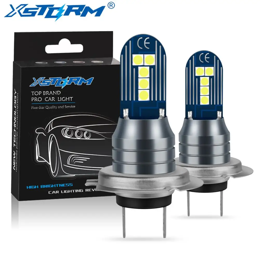 

2Pcs H7 LED Lamp Car Fog Lights Super Bright 3200LM 3030SMD 12V 24V 6000K White Day Driving Running LED H7 Bulbs Auto