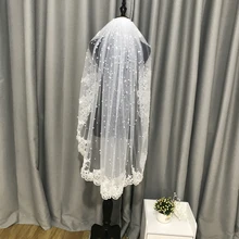 

Real Photos One Layer Pearls veil Short veil Lace veil Party veil Wedding Bridal Veil with Comb Ivory Veil Wedding Accessories