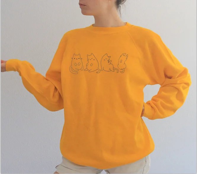 

Толстовка Женская хлопковая с длинным рукавом, круглым вырезом и надписью