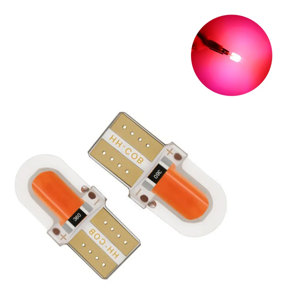 Red 10 шт. светодиодный W5W T10 194 168 W5W COB 8SMD светодиодный светильник для парковки авто клинообразный габаритный светильник CANBUS яркая кварцевая белая лампа - Испускаемый цвет: Red