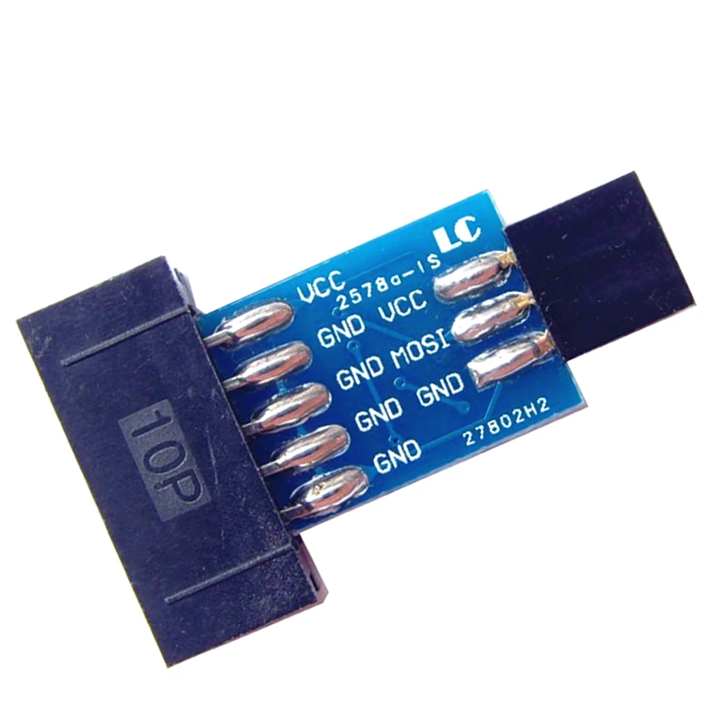 10 Pin до 6 Pin плата адаптера M/F для AVRISP USBASP STK500 черный синий