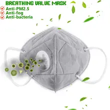 Противопылевая маска с активированным углем дыхательный клапан PM2.5 маска для рта с защитой от дымки Пылезащитная маска для лица