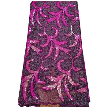 

Magic leaves vines pattern with sequins wedding dress Organza fabric HLF4,Free shipping and great quality French Lace Fabric