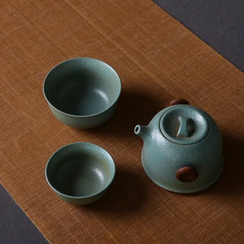 

LUWU coffee and tea sets ceramic teapot with 2 cups for puer portable travel tea set