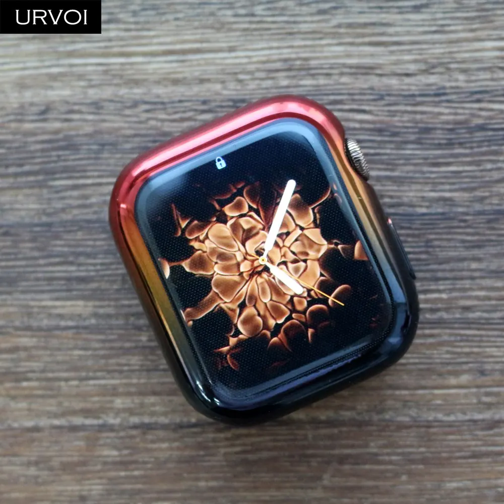 URVOI полное покрытие для Apple Watch series 5 4 3 2 градиентные цвета TPU мягкий чехол с рамкой с передней пленкой для iWatch защита экрана