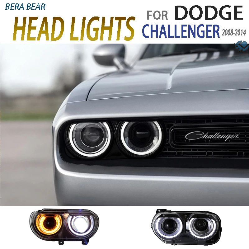 

BERABEAR Car Styling LED Headlights For Dodge Challenger Headlamp 2008-2014 Headlight LED DRL Running lights High Low Beam