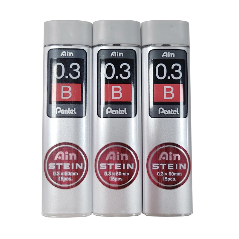 5 трубок/партия (15 шт./трубка) механические карандаши Pentel 0 3 мм B 2B HB стержни для