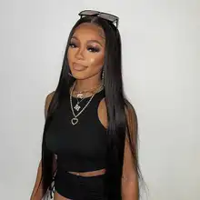 Pelo humano recto Peluca de encaje transparente Frontal de encaje pelucas 30 pulgadas de largo T parte Remy hueso recto frente de encaje pelucas de cabello humano