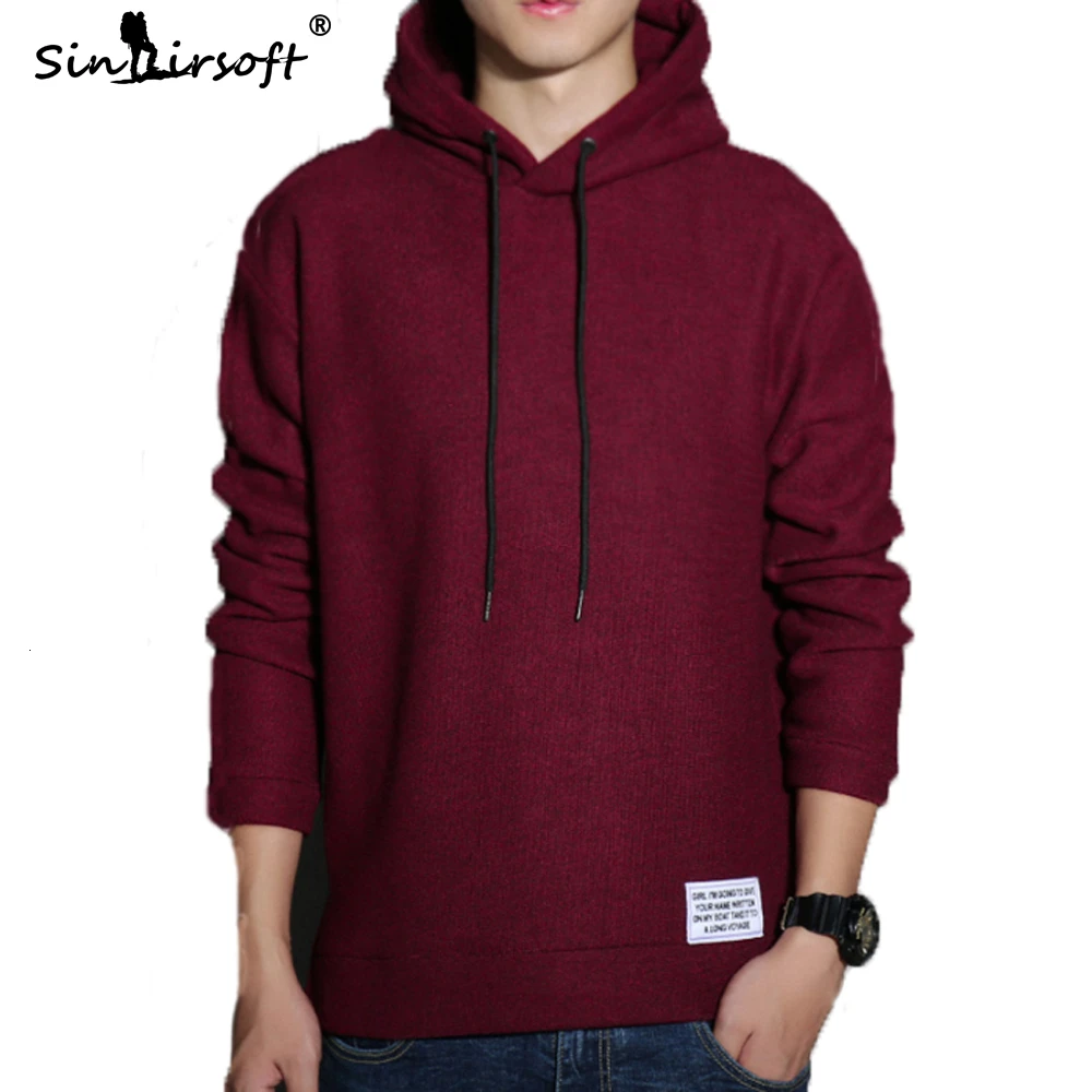 

Four Soild Color Men's Full Length Hooded Sweatshirt Casual Pullovers Male Loose Streetwear 2019 Autumn Fashion Tops Clothing