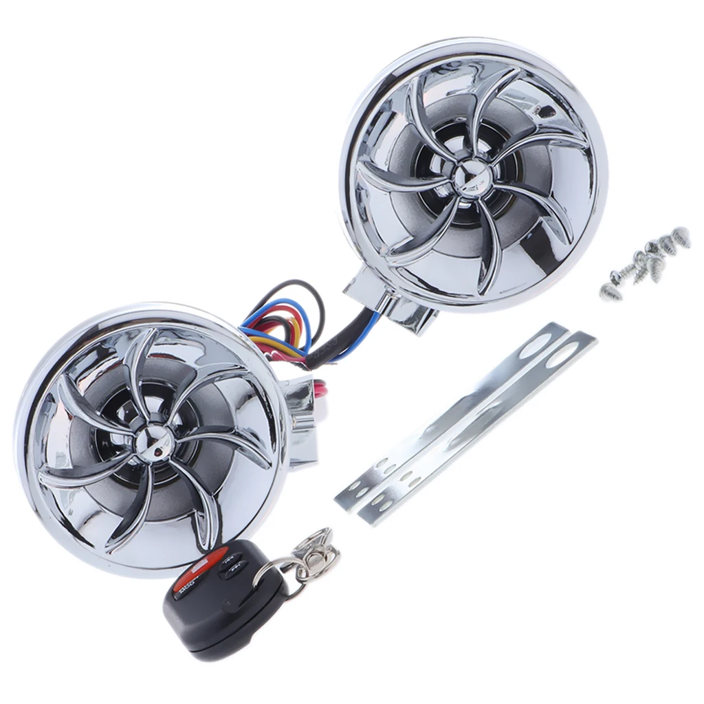 Motorcycle Alarm Audio Sound System Stereo Speakers,Radio/MP3 Music Player,Remote Control Alarm Speaker