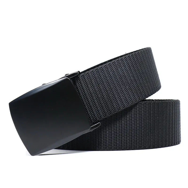 

Concise Mens Fashion Belt Metel Slide Buckle Breathable Outdoor Nylon Strap Leisure Sport Jeans Accessories Cinto Black Unisex
