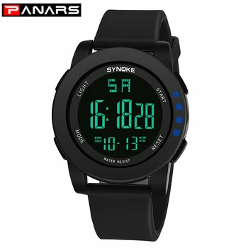

SYNOKE Sports Men Digital Watch LED Light Black Wristwatch Man Outdoor Running Shock Waterproof Elektronic Clock reloj hombre