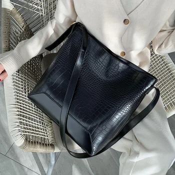 

Crocodile pattern PU Leather Handbag Bags For Women 2020 High Capacity Big Shoulder Handbags Female Travel Totes Lady Hand Bag