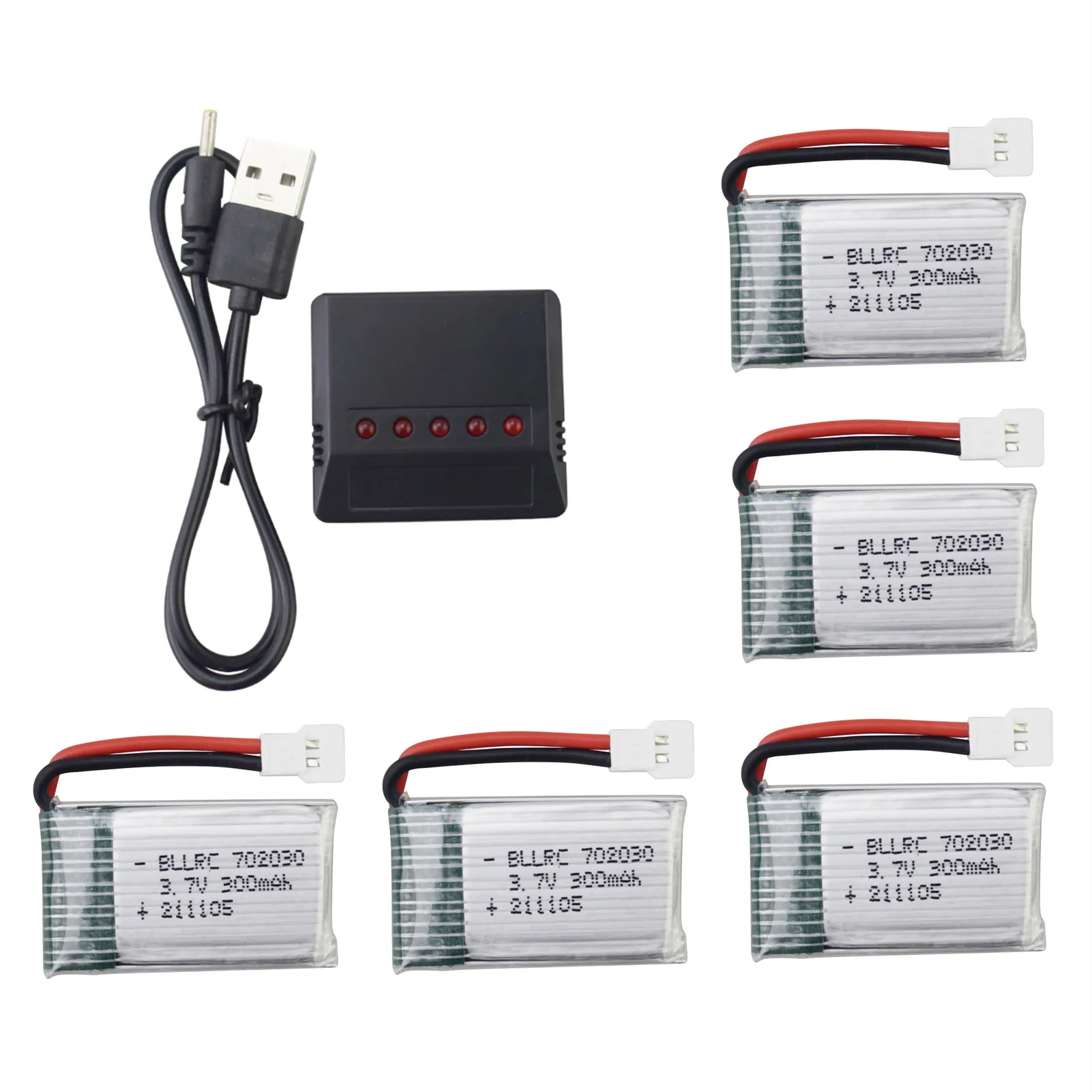 

5PCS 3.7v 300mah Battery Syma X11 X11c Hubsan X4 H107c H107d H107l H108 HS177 FQ777 FQ17W E55 H22 FX801 V911S A120 XK A150 V966