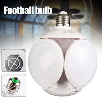 

LED Garage Lights Folding Football Bulbs Deformable Night Light Ceiling lamp with 4 Adjustable Panels 360Degree Lighting