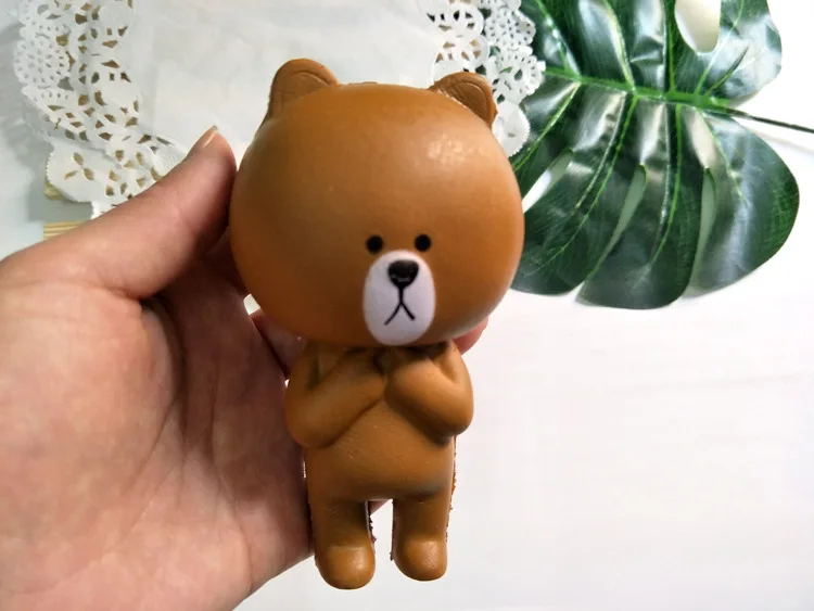 Pu пены памяти пенообразователь снижение давления игрушка пены памяти имитация животного кофе медведь