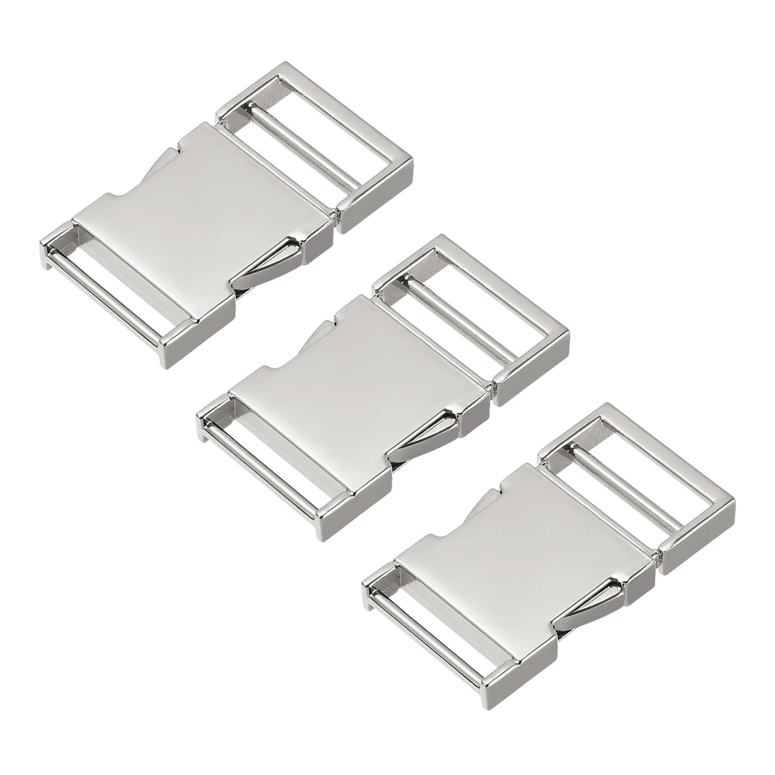 

uxcell Side Release Buckle 1-inch Zinc Alloy Adjustable Buckle Silver Tone 3Pcs