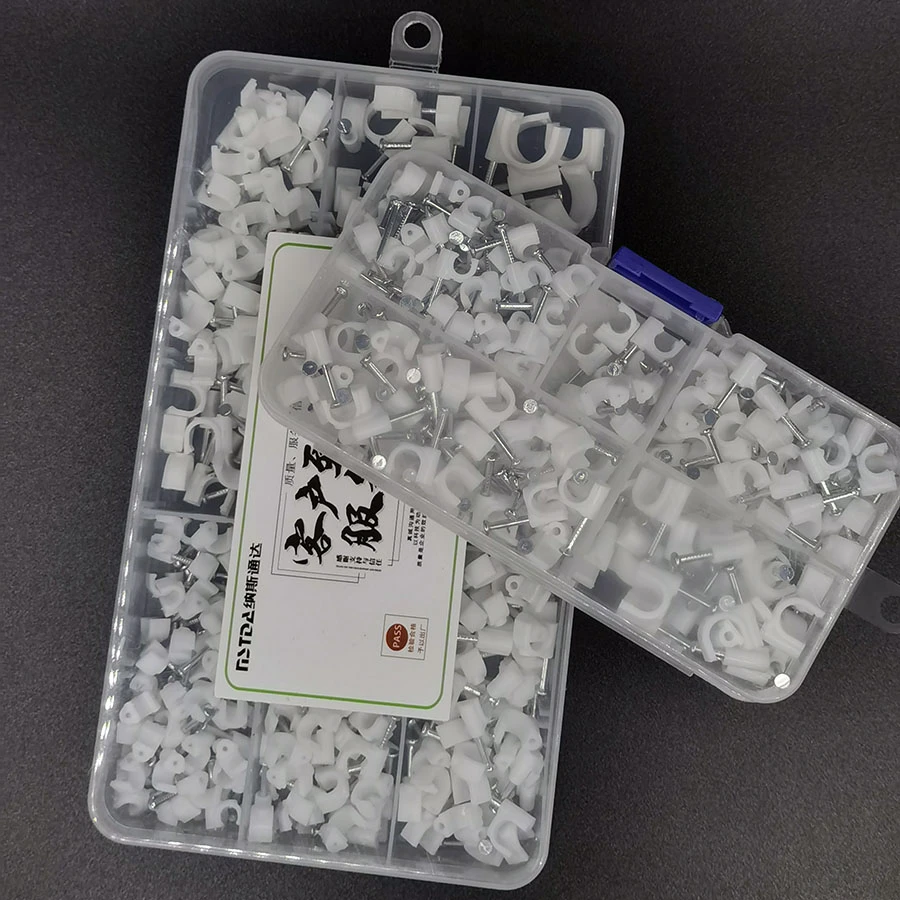 Abrazadera de línea de fijación de clavos de acero, para sujetar cables eléctricos de 6mm, 7mm, 4mm, 5mm, 9mm, piezas/260 piezas|Clips para cable| - AliExpress