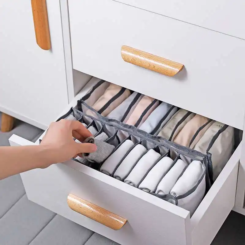 Dormitory closet organizer for socks underwear Bra 7 Grid Foldable Separated Box 