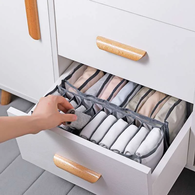 Organizador de armario para el dormitorio, caja de almacenamiento de ropa  interior separada para el hogar, organizador de sujetadores de 7 rejillas,  cajón plegable|Cajas y recipientes de almacenamiento| - AliExpress