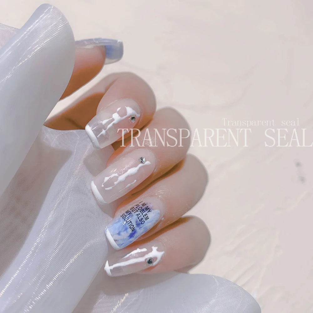 Transparent Silicone Head Clear Jelly Nail Art Stamping Stamper with Cap  Scraper Image Plate Manicure Tools