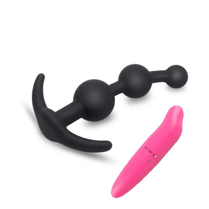 Silicone Anal Vibrator Long Beads Prostate Massager Flexible Butt Plug Stimulator Anal Beads Plug Sex Toys For Men Women
