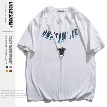 

Lindsey Seader Men Solid Harajuku Streetwear Buckle T-shirt 2020 Summer Mens Funny T Shirts Hip Hop Tees O-neck Cotton T Shirt