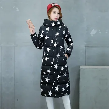 

Famous brand large size long paragraph over the knee thickening ladies cotton winter new slim down jacket cotton coat women