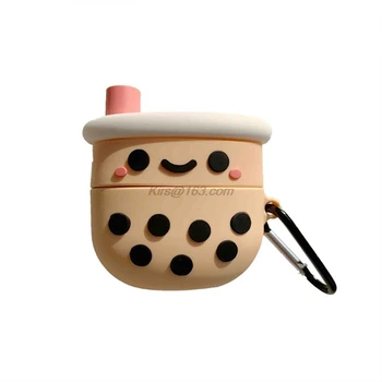 

3D Pearl Milk Bubble Tea Case Non-slip Silicone Protective Cover for Airpods Pro