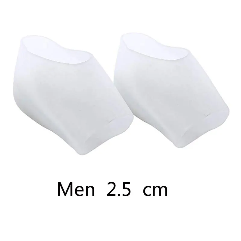 Men 2.5 cm Гелевые подушечки для пятки, чашечки для пятки, подошвенные вставки для фасциита, гелевые подушечки для пятки, подушечки для снятия боли, сухие трещины на пятках, ахиллесовый тендинит - Цвет: Men 2.5 cm