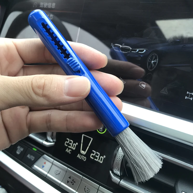 

Lucullan Mini Creative Groove Detailing Brush Crevice Cleaner Tools Adjustable Head For Car Vents/Air Conditioner/Keyboard