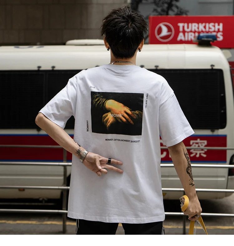 Tide/Брендовые мужские Забавные футболки с коротким рукавом с принтом Mona Lisa, уличная одежда, летняя футболка в стиле Харадзюку в стиле хип-хоп, модная мужская футболка
