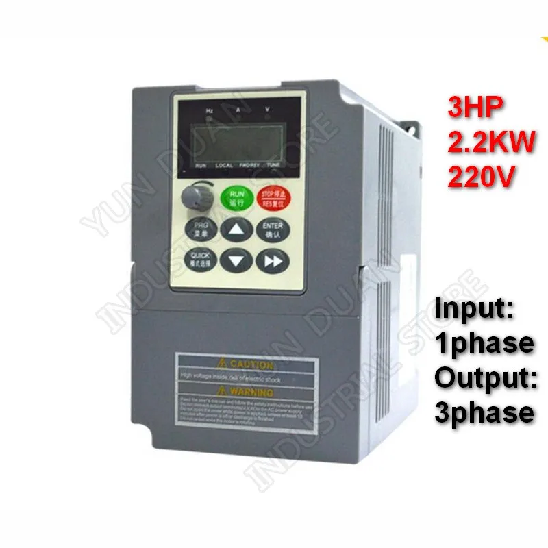 3HP 2.2KW 220В однофазный вход 9.6A ВЕКТОР VFD 3 фазы выход универсальный преобразователь