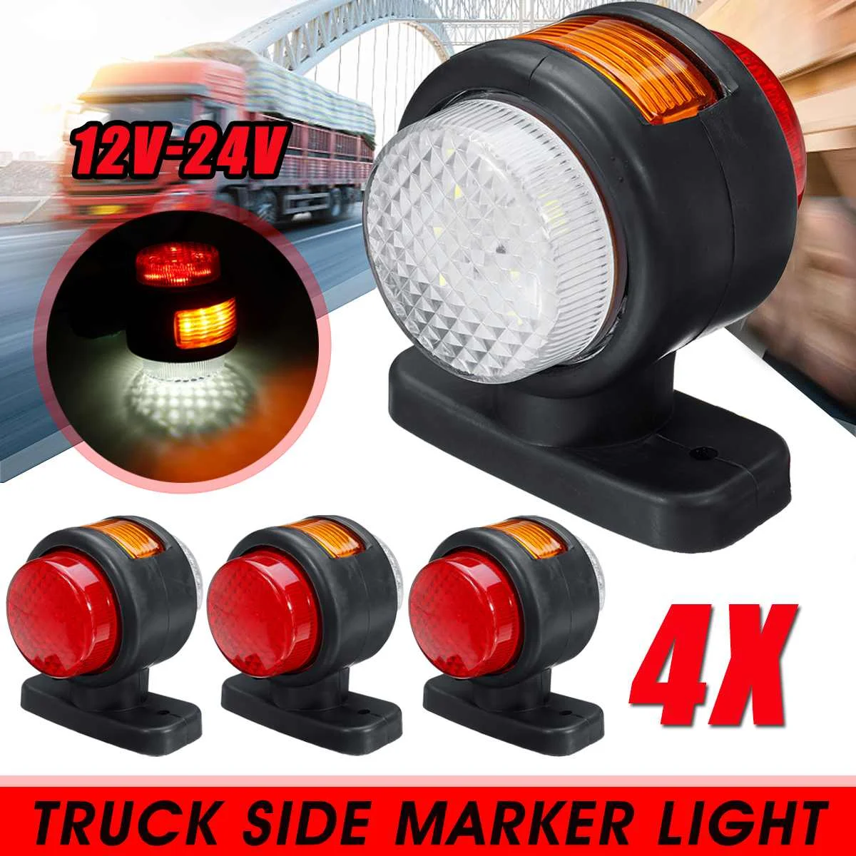 8 Amber Marker Side LED Light Indicator VAN 24v 24 VOLT Truck Lorry Trailer NEW 