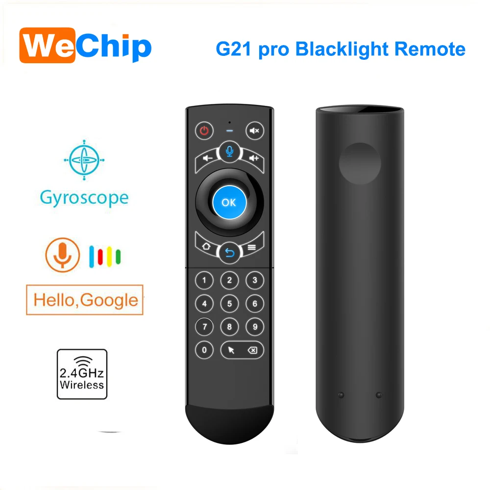 Wechip G21Pro Blacklight ИК-обучающая клавиатура 2 4G Беспроводная воздушная мышь Google Voice