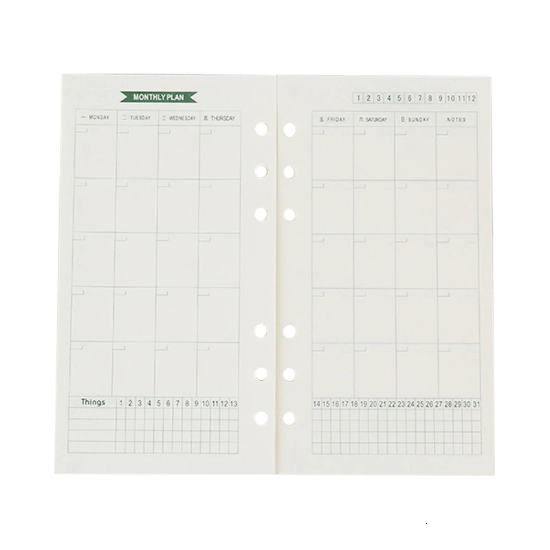 

Originality Stationery Monochrome A6 Loose-leaf Notebook Within Core 6 Hole Forest Paper Within Page 12 style