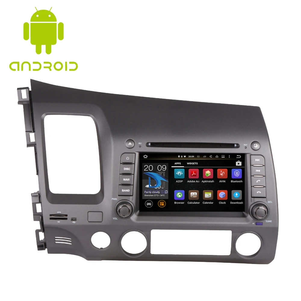 Octa Core Android 9.0 Car multimedia player for Honda Civic 2006-2011 Left Hand Driving DVD with RDS BT WIFI Car GPS Navigation