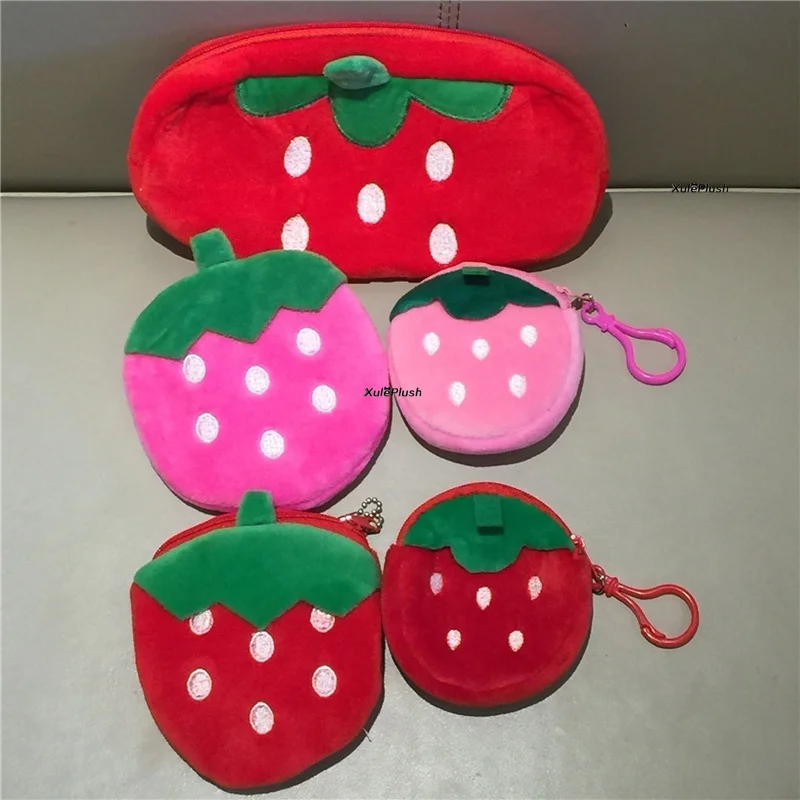 Plush Coin Purse Multi-shapes Fruit Strawberry Plush Coin Purse Coin Bag Soft Purse Wallet For Gift Toy Plush